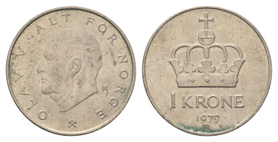 Норвегия 1 крона 1979 Улаф V (1957-1991) KM 419 медно-никель 4703-826
