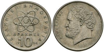 Греция 10 драхм 1984 Демокрит KM 132 медно-никель 4394-143