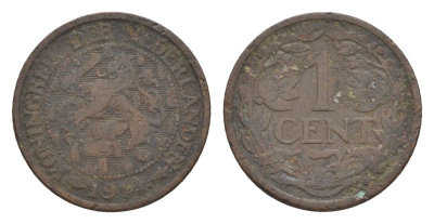 Нидерланды 1 цент 1914 Вильгельмина (1890-1948) KM 152 бронза 73-1542