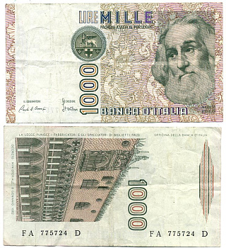 Италия 1000 лир 1982 Дворец дожеи?, Марко Поло Pick 109a 7484-18-1