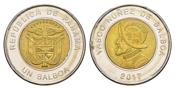Панама 1 бальбоа 2017 KM 141 биметалл UNC 4642-741