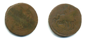 РОССИЯ 1 КОПЕЙКА 1760 медь 61-853