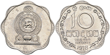 Цейлон 10 центов 1978 KM 140 a алюминий 4592-233