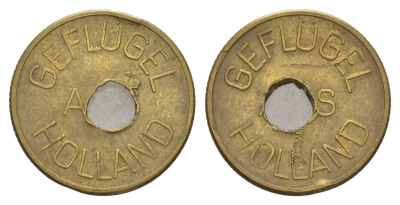 Нидерланды жетон птицефабрики диаметр 23 мм, вес 4,6 гр латунь 4656-456