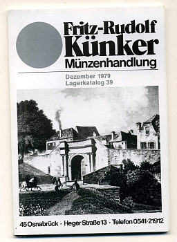 ФРИТЦ-РУДОЛЬФ КЮНКЕР КАТАЛОГ ФИКСИРОВАННЫХ ПРОДАЖ (LAGERKATALOG) 1979 ДЕКАБРЬ, № 39 00-01-01-33