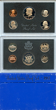 США официальный набор из 5 монет, в пластике 1983 S, Джон Кеннеди, в твердом пластике KM PS 149   PROOF  8-2-03-05