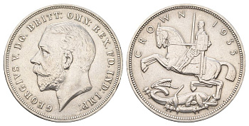 Великобритания 1 крона 1935  25 лет правлению Короля Георга V KM 842 серебро 1525-1422