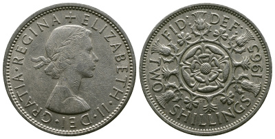 Великобритания 2 шиллинга (флорин) 1965 Елизавета II (1952-2022) KM 906, Spink 4146 медно-никель 4382-515