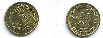 ГВИНЕЯ 1 ФРАНК 1985 KM 56 UNC 46-268