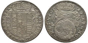 Неаполь и Сицилия тари (2 карлини) 1687 Карл II Испанский серебро 413-5025