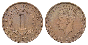Британский Гондурас 1 цент 1947 KM 21 бронза 4666-737