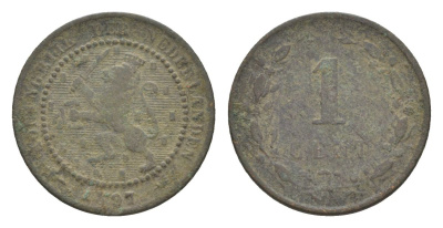 Нидерланды 1 цент 1897 Вильгельмина (1890-1948) KM 107 бронза 71-1515