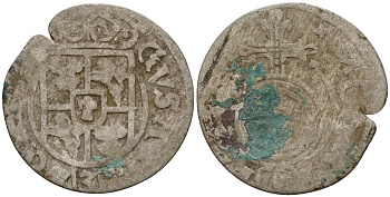 Шведская Ливония, Рига 3 полкера (1/24 талера) ND (1622-1635) Густав II Адольф (1621-1632) KM 10-17 серебро 4158-1122
