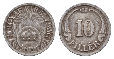 Венгрия 10 филлеров 1940 KM 507a железо 44-1251