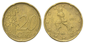 Италия 20 евроцентов 2002 KM 214 нордик 4629-325