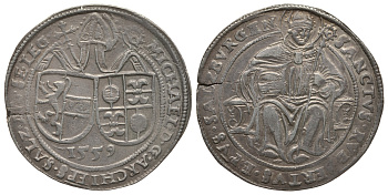 Австрия, Зальцбург 1 гульдинер 1559 архиепископ Михаэль Кенбург Dav. 8170 серебро 00-811-55