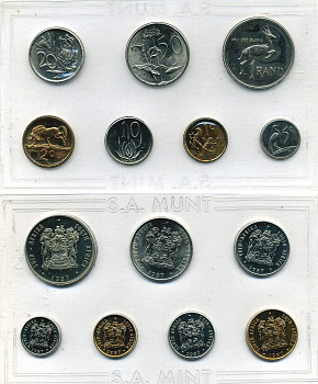 ЮАР набор из 7 монет 1987 в запайке, тираж 7642 экз. KM MS 24   UNC  3-4-1-17