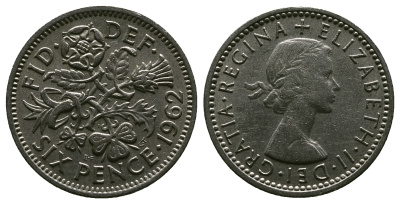 Великобритания 6 пенсов 1962 Елизавета II (1952-2022) KM 903, Spink 4149 медно-никель 4381-756