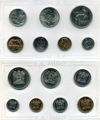 ЮАР набор из 7 монет 1987 в запайке, тираж 7642 экз. KM MS 24   UNC  3-4-1-17