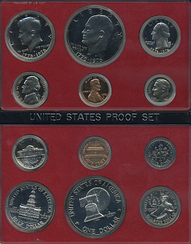 США официальный набор из 6 монет 1976 S, 200 лет независимости США, набор президентов, в пластике, в оригинальной коробке PROOF 00-00