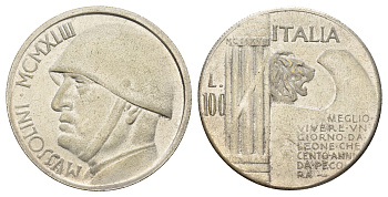 Италия фентезийная монета - жетон - 100 лир 1928 диаметр 35,5 мм, вес 16,2 гр никель 4667-1021