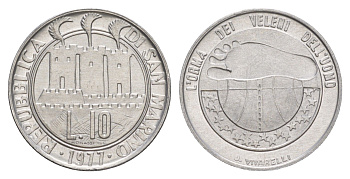 Сан-Марино 10 лир 1977 Экология KM 66 алюминий UNC 4648-242