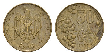 Молдавия (Молдова) 50 бань (бани) 1997 KM 10 сталь плакированная латунью 4632-764