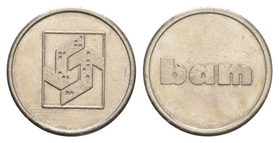 Бельгия парковочный жетон Bam диаметр 22 мм, вес 5 гр медно-никель 4656-523