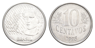Бразилия 10 сентаво 1995 KM 633 нержавеющая сталь UNC 4644-443