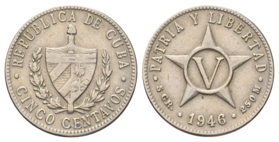 Куба 5 сентаво 1946 KM 11.3 медно-никель 4697-1139