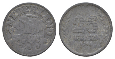 Нидерланды 25 центов 1941 KM 174 цинк 4605-1235