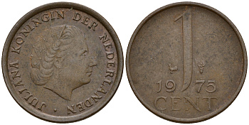 Нидерланды 1 цент 1975 Юлиана (1949-1980) KM 180 бронза    4598-1251