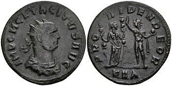 Римская Империя аврелианиан 275 - 276 Тацит PROVIDEN DEOR Сердика Good Very fine /about Extremely fine RIC 195 бронза 1073-3-8-4