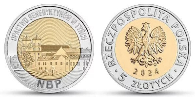 Польша 5 злотых 2024 Бенедиктинское аббатство в Тынце KM NEW биметалл  UNC  M59-03