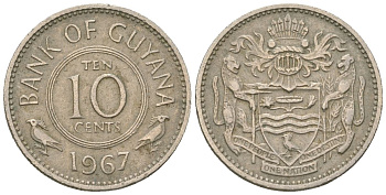 Гайана 10 центов 1967 KM 33 медно-никель 4124-618