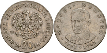 Польша 20 злотых 1976 Марсель Новотко Y 69 медно-никель 4157-115