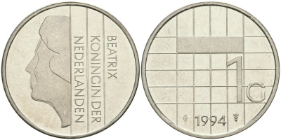 Нидерланды 1 гульден 1994 Беатрикс (1980-2013) KM 205 никель 4579-424