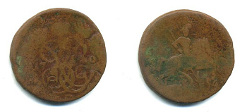 РОССИЯ 1 КОПЕЙКА 1760 медь 61-721