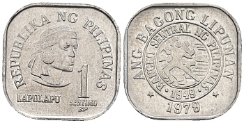 Филиппины 1 сентимо 1979 вождь острова Мактан Лапу-Лапу KM 205 алюминий  UNC  220-1068
