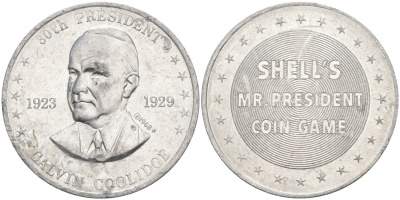 США МЕДАЛЬ ND 30-ЫЙ ПРЕЗИДЕНТ КАЛВИН КУЛИДЖ 28 мм алюминий 73-424