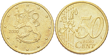 Финляндия 50 евроцентов 2000 KM 103 нордик 4126-1212