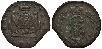 РОССИЯ, СИБИРСКИЕ МОНЕТЫ ДЕНЬГА 1776 КМ Биткин 1189 медь 633-1631
