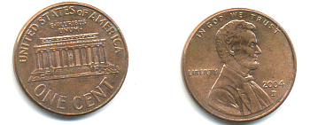 США 1 ЦЕНТ 2004 D ЛИНКОЛЬН KM 201b цинк плакированный медью 86-454