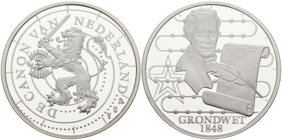 НИДЕРЛАНДЫ МЕДАЛЬ СЕРИИ ИСТОРИЯ НИДЕРЛАНДОВ, ЙОХАН РУДОЛЬФ ТОРБЕКЕ, КОНСТИТУЦИОННАЯ РЕФОРМА 1848 ГОДА, ДИАМЕТР 30 ММ. медно-никель 02-230-37