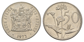 ЮАР 50 центов 1973 Зантедеския Эллиота (калла), герб KM 87 никель 4597-122