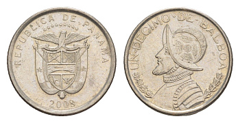 Панама 1/10 бальбоа 2008 KM 127 медь плакированная медно-никелем 4644-619