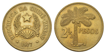 Гвинея-Бисау 2 1/2 песо 1977 KM 19 алюминиевая бронза aUNC 4626-446