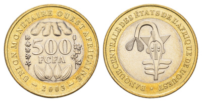 Западная Африка (BCEAO) 500 франков 2003 KM 15 биметалл UNC 4671-211