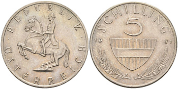 Австрия 5 шиллингов 1971 KM 2889а медно-никель 4592-955