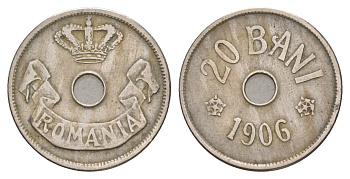 Румыния 20 бань (бани) 1906 Кароль I (1881-1914) KM 33 медь 4654-211